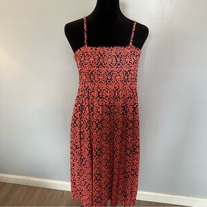 ISLA SUNDRESS ORANGE AND NAVY NWOT
